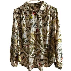 Philosophy  Womens Shirt Floral Print Button‎ Front Long Sleeve  - Small